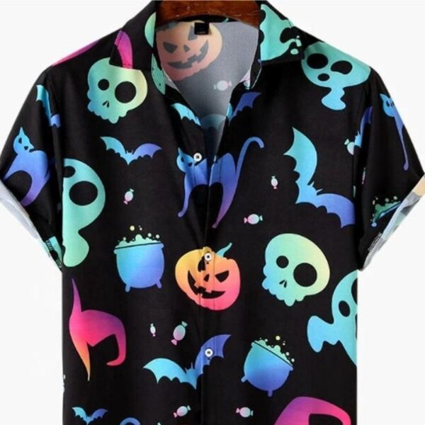 Halloween Printed Short Sleeve Shirt – Bild 4