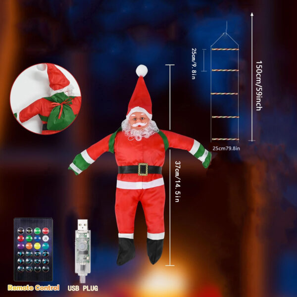Santa Claus Ladder Outdoor Christmas Decoration Stair Light – Bild 2