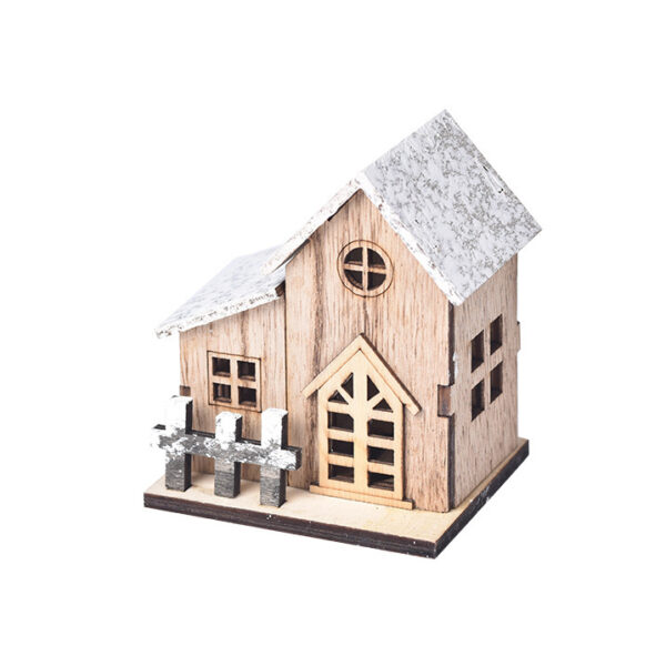 LED Luminous Wooden Christmas Small House – Bild 3