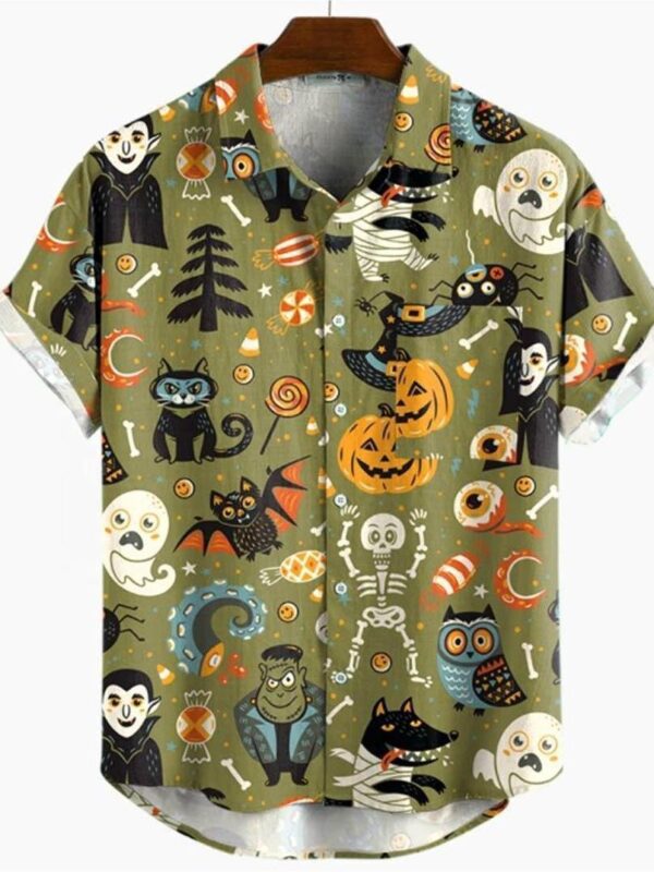 Halloween Printed Short Sleeve Shirt – Bild 9