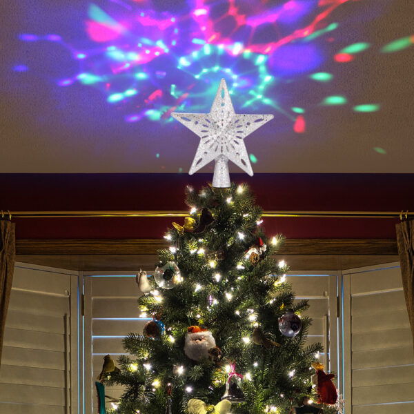 Christmas Tree Top Light Star Snowflake Shape LED Laser Projector Lights Christmas Tree Ornament – Bild 2