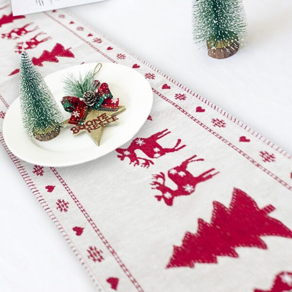 Christmas Elk Snowman Table Runner Merry Christmas Decorations – Bild 8