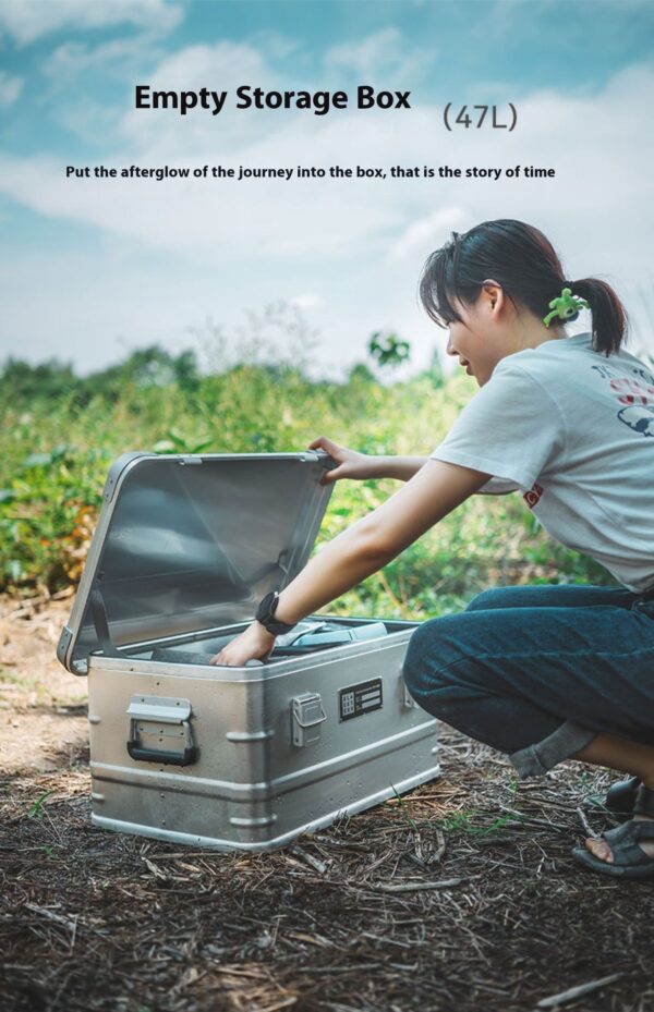 Outdoor Aluminum Alloy Storage Box Camping Metal Portable Vehicle-mounted Wild Camping Equipment – Bild 5