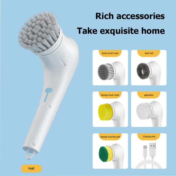 Multifunctional Electric Handheld Kitchen Household Dishwashing Brush Handheld Scrubber Bathtub Sink Bathroom Kitchen Tile Cleaning Tool Drill Brush Set With 5 Heads – Bild 8