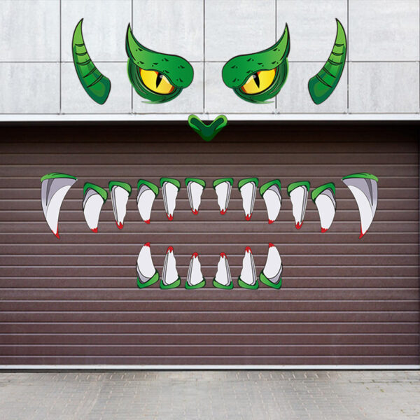 Creative Halloween Plastic Eyes Halloween Decoration Green Monster Halloween Door Sticker Decoration – Bild 4