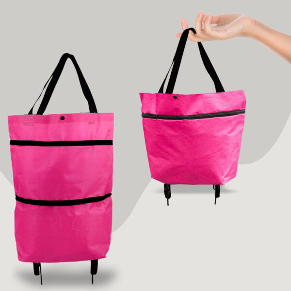 2 in 1 Foldable Shopping Cart with Wheels Premium Oxford Fabric Multifunction Shopping Bag Organizer High Capacity – Bild 3