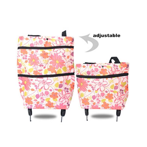 2 in 1 Foldable Shopping Cart with Wheels Premium Oxford Fabric Multifunction Shopping Bag Organizer High Capacity – Bild 7