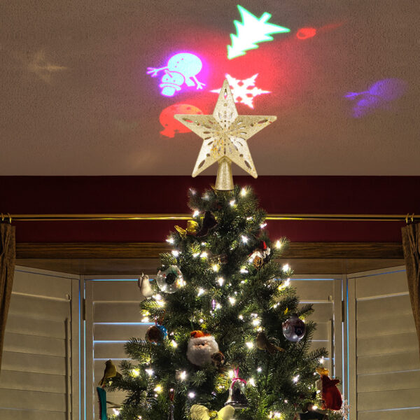 Christmas Tree Top Light Star Snowflake Shape LED Laser Projector Lights Christmas Tree Ornament – Bild 10