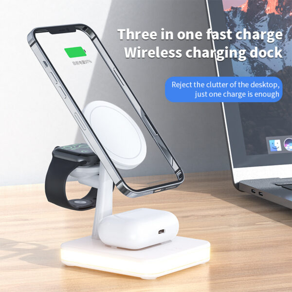 4 In 1 Magnetic Wireless Charger Stand Fast Charging Dock Station – Bild 7