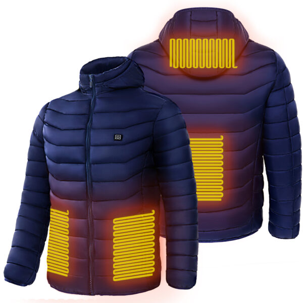 Men Heated Puffer Jacket Electric Heating Coat Insulated Hood Windbreaker – Bild 6