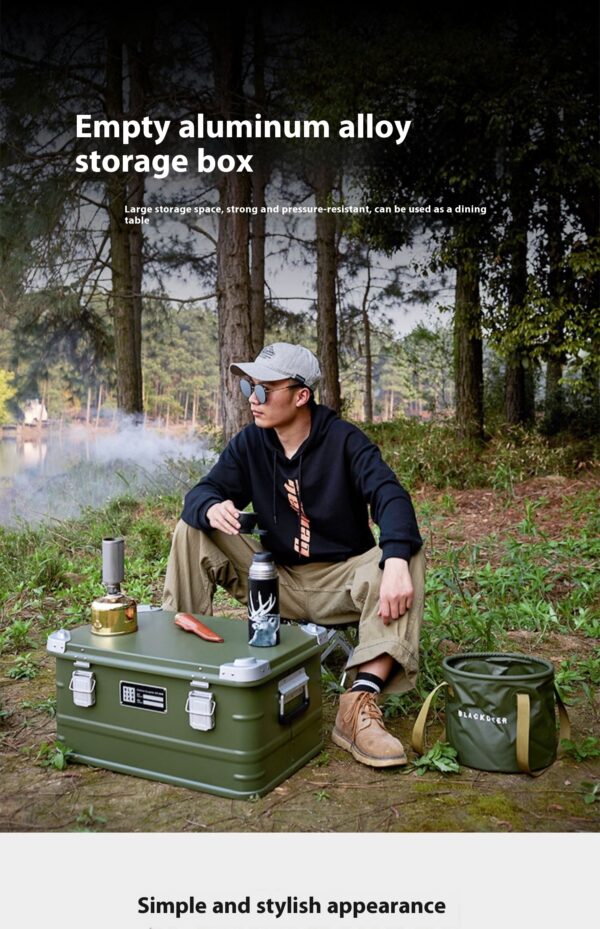 Outdoor Aluminum Alloy Storage Box Camping Metal Portable Vehicle-mounted Wild Camping Equipment – Bild 8
