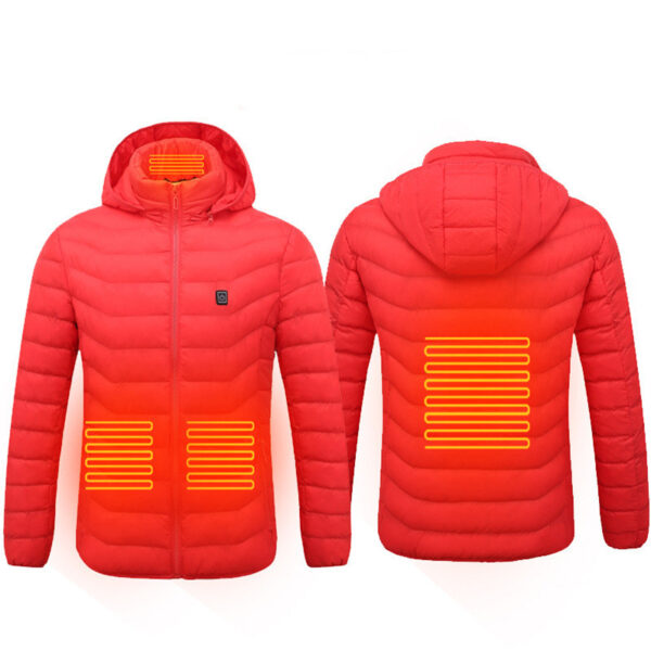 Men Heated Puffer Jacket Electric Heating Coat Insulated Hood Windbreaker – Bild 5