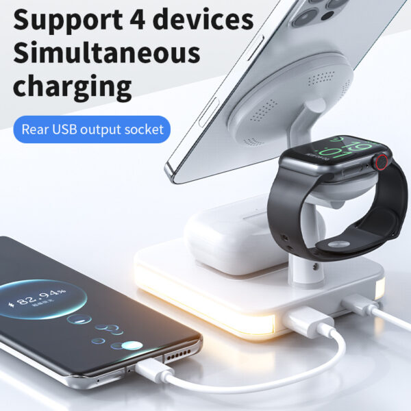 4 In 1 Magnetic Wireless Charger Stand Fast Charging Dock Station – Bild 6