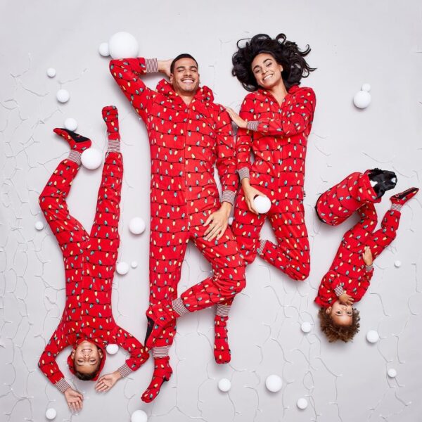 Printed Christmas Clothes One-piece Pajamas Home Wear Parent-child Outfit – Bild 3