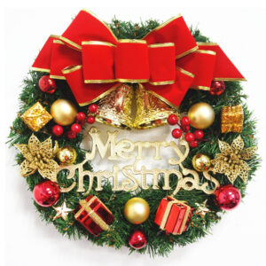 Christmas Wreath Clover Wreath Natural Pine Decorative Christmas Garland with Frosty