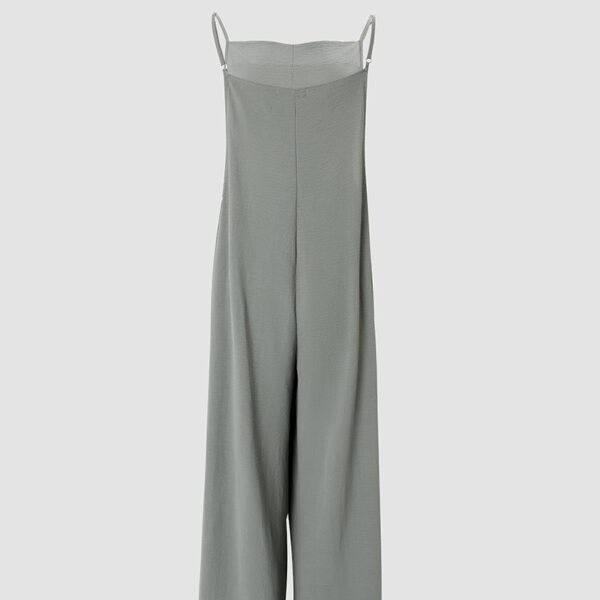 Women's Sleeveless Jumpsuit With Pockets And Adjustable Shoulder Strap Fashion Loose Wide Leg Straight Overalls Summer Beach Trousers – Bild 2