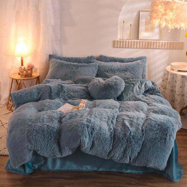 Luxury Thick Fleece Duvet Cover Queen King Winter Warm Bed Quilt Cover Pillowcase Fluffy Plush Shaggy Bedclothes Bedding Set Winter Body Keep Warm – Bild 10