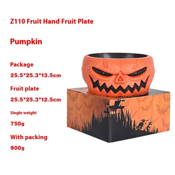 Halloween Candy Bowl Plastic Pumpkin Bowl With Motion Activated Hand, Halloween Serving Dishes Battery Operated Halloween Pumpkins Bowl For Trick-or-Treaters Party – Bild 6