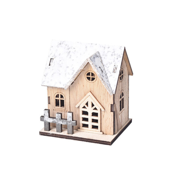 LED Luminous Wooden Christmas Small House – Bild 2