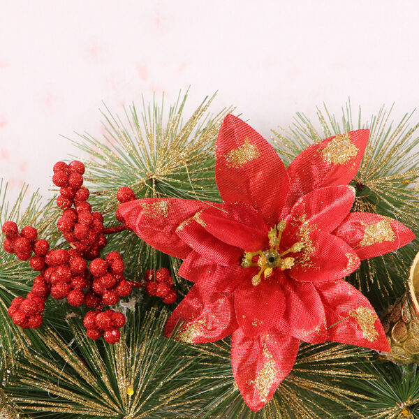 Christmas Wreath Clover Wreath Natural Pine Decorative Christmas Garland with Frosty – Bild 2