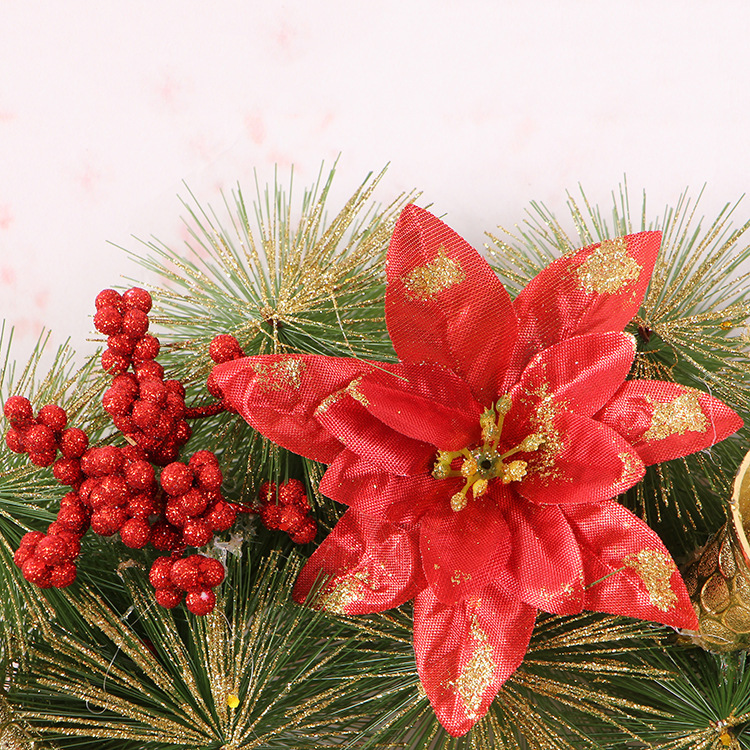 Christmas Wreath Clover Wreath Natural Pine Decorative Christmas Garland with Frosty