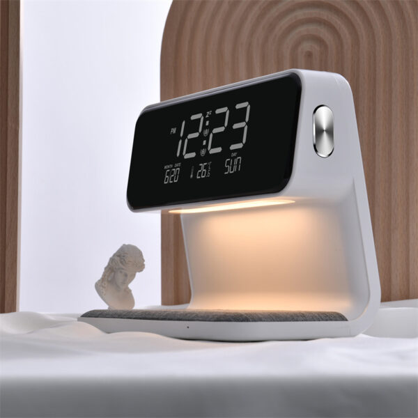 Creative 3 In 1 Bedside Lamp Wireless Charging LCD Screen Alarm Clock  Wireless Phone Charger – Bild 9