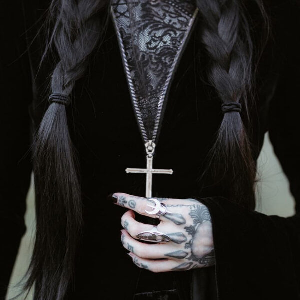 Dark Punk Halloween Velvet Cloak – Bild 9