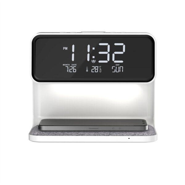 Creative 3 In 1 Bedside Lamp Wireless Charging LCD Screen Alarm Clock  Wireless Phone Charger – Bild 4