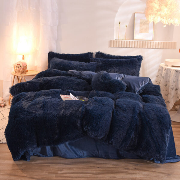 Luxury Thick Fleece Duvet Cover Queen King Winter Warm Bed Quilt Cover Pillowcase Fluffy Plush Shaggy Bedclothes Bedding Set Winter Body Keep Warm – Bild 9