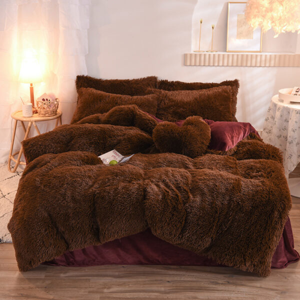 Luxury Thick Fleece Duvet Cover Queen King Winter Warm Bed Quilt Cover Pillowcase Fluffy Plush Shaggy Bedclothes Bedding Set Winter Body Keep Warm – Bild 5