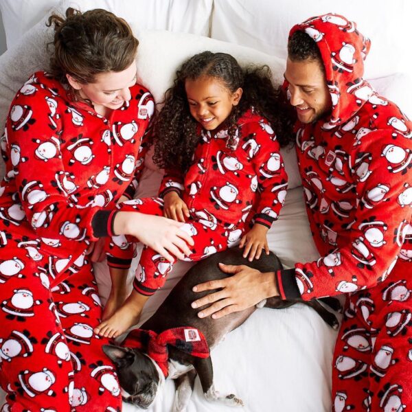 Printed Christmas Clothes One-piece Pajamas Home Wear Parent-child Outfit – Bild 4