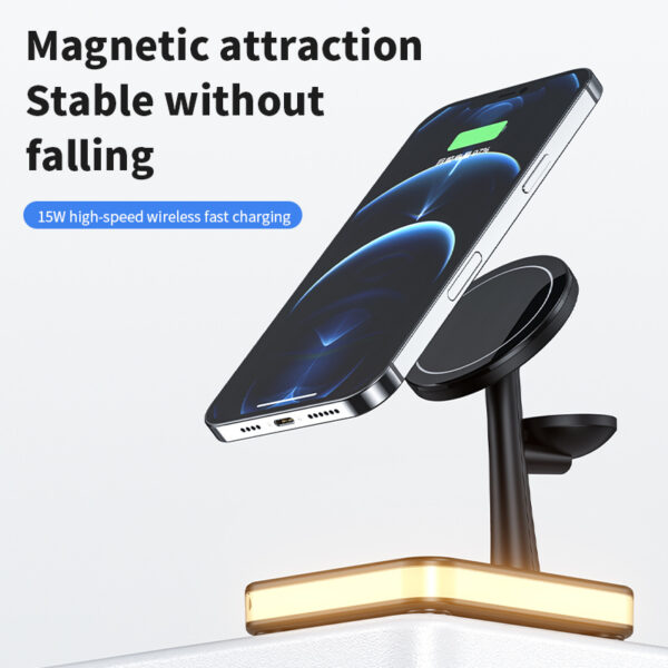 4 In 1 Magnetic Wireless Charger Stand Fast Charging Dock Station – Bild 8