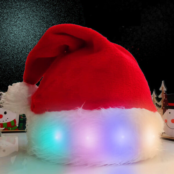 Christmas Hat LED Light Plush Children's Adult Christmas Decorations Christmas Supplies Luminous Santa Hat Home Decoracion – Bild 3