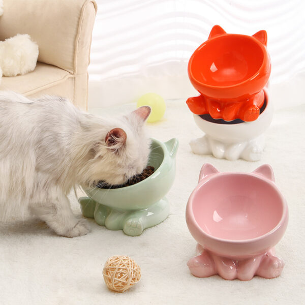 Ceramic Cat Bowl Cat Bowl Cat Food Bowl Neck Guard Oblique Mouth Dog Bowl Pet Bowl – Bild 4