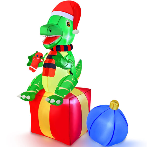 Christmas Gift Courtyard Sitting Inflatable Christmas Dinosaur – Bild 4