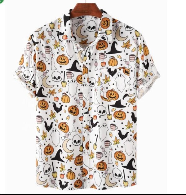 Halloween Printed Short Sleeve Shirt – Bild 10