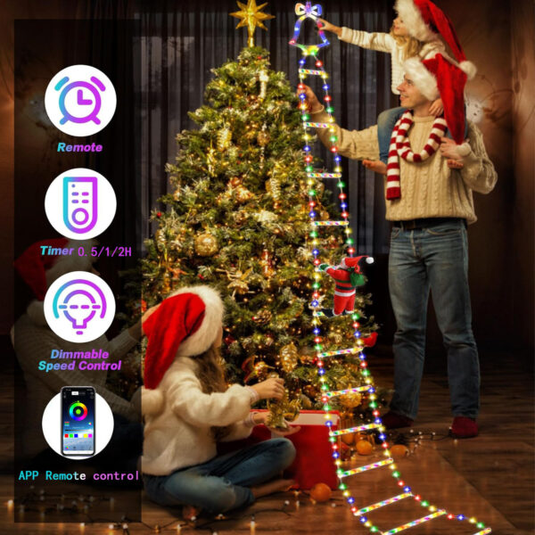 Santa Claus Ladder Outdoor Christmas Decoration Stair Light – Bild 7