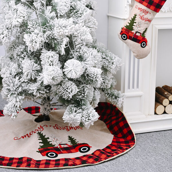 Linen Tree Skirt Car Christmas Tree 120CM Christmas Decoration Tree – Bild 3
