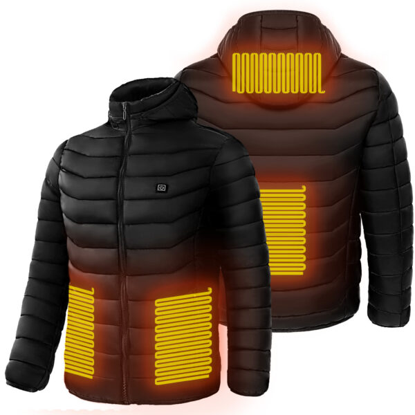 Men Heated Puffer Jacket Electric Heating Coat Insulated Hood Windbreaker – Bild 9