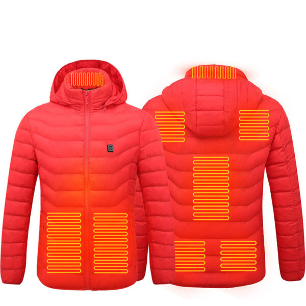 Men Heated Puffer Jacket Electric Heating Coat Insulated Hood Windbreaker – Bild 4