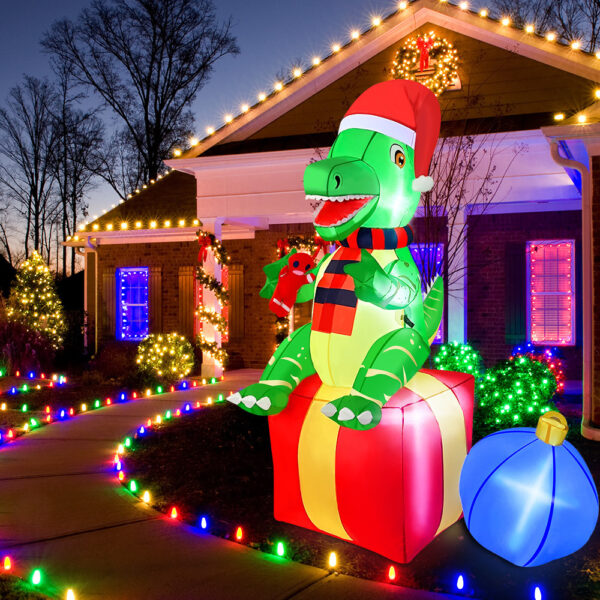 Christmas Gift Courtyard Sitting Inflatable Christmas Dinosaur – Bild 5