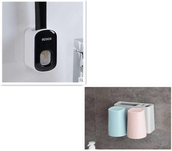 Wall Mounted Automatic Toothpaste Holder Bathroom Accessories Set Dispenser – Bild 4