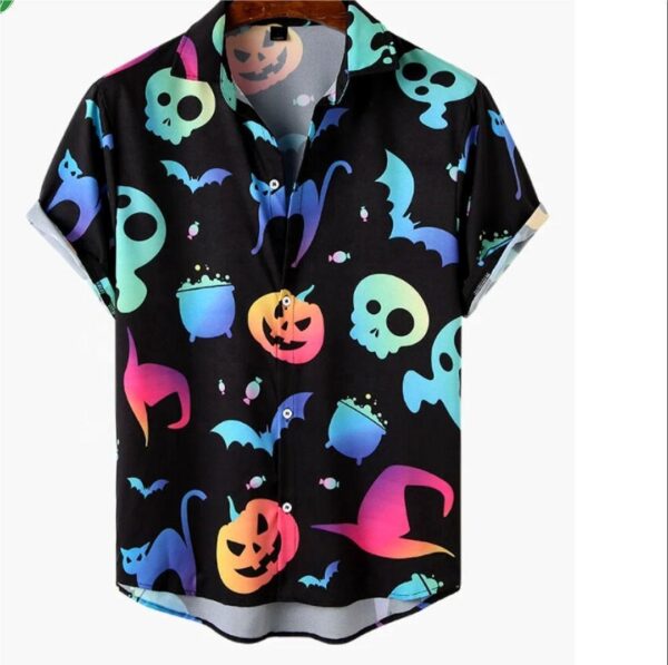 Halloween Printed Short Sleeve Shirt – Bild 7