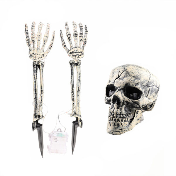 Halloween LED Light Up Skeleton Arm Hand Halloween Party Outdoor Home Garden Yard Lawn Decoration Haunted House Horror Props Halloween Decorative – Bild 4