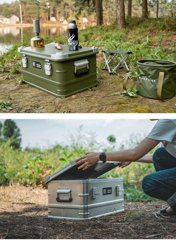 Outdoor Aluminum Alloy Storage Box Camping Metal Portable Vehicle-mounted Wild Camping Equipment – Bild 4