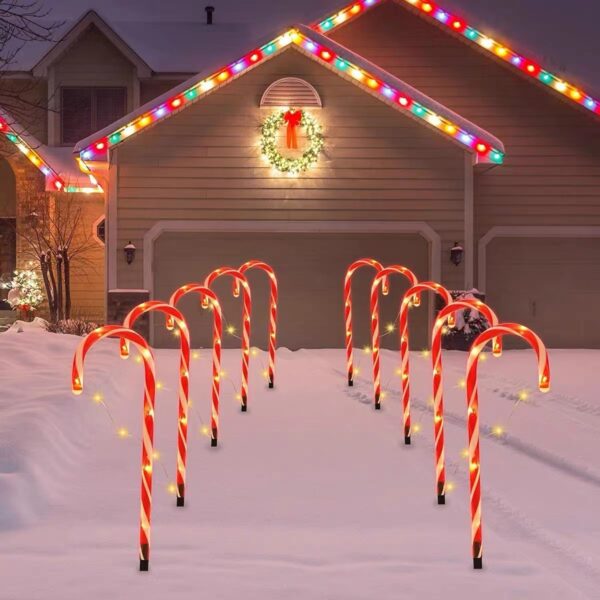 Solar Christmas Crutches Ground Plug Light Decoration Landscape Lamp – Bild 8
