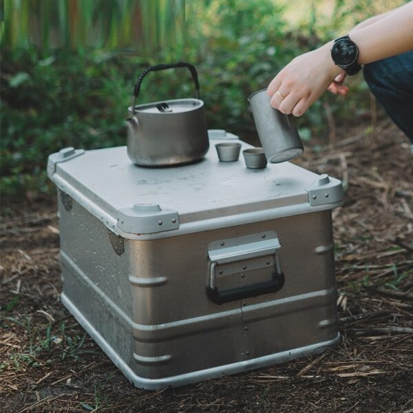 Outdoor Aluminum Alloy Storage Box Camping Metal Portable Vehicle-mounted Wild Camping Equipment – Bild 10
