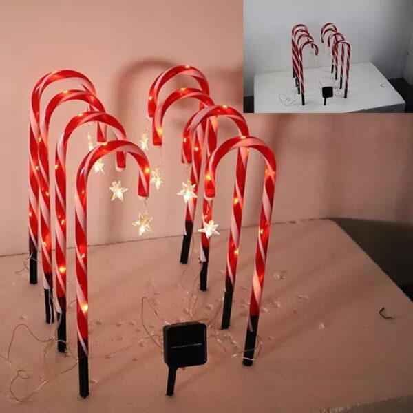 Solar Christmas Crutches Ground Plug Light Decoration Landscape Lamp – Bild 4
