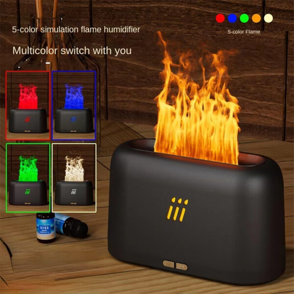 Flame Aroma Diffuser Air Humidifier Ultrasonic Cool Mist Maker Fogger Led Essential Oil Flame Lamp Difusor – Bild 4