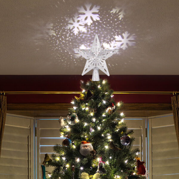 Christmas Tree Top Light Star Snowflake Shape LED Laser Projector Lights Christmas Tree Ornament – Bild 5